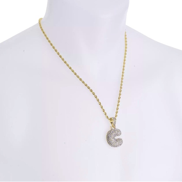 ☃️BOGO50%☃️🆕✨SILVER C✨BUBBLE LETTER INITIAL NECKLACE - Picture 13 of 13